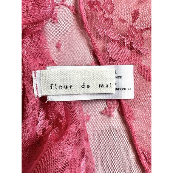 Fleur Du Mal Untie Me Floral Lace Nightie Slip Lingerie Cami w/Satin Ribbon Bows - Picture 10 of 11